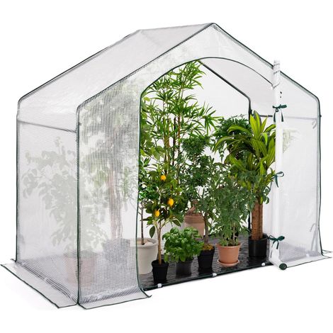1 Serre D'hivernage Maison 200x80x160cm, Structure Acier, Bâche PE Transparente, Pour Balcon Et Jardin