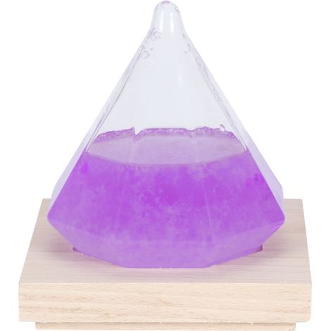 Bouteille météo en verre violet forme diamant distinctif décoration maison cadeau anniversaire prévisions climatiques (1/5)