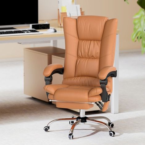 silla oficina masaje reclinable cuero sintético OKMYHOME (1/3)