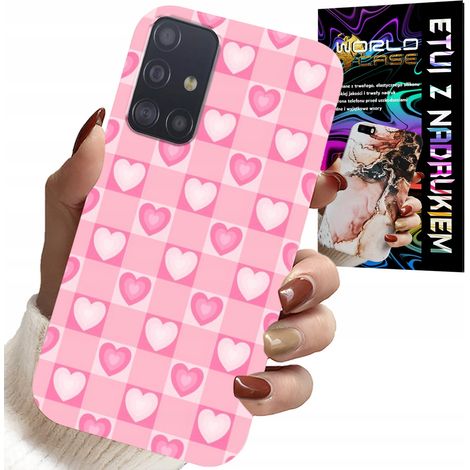 Funda para Samsung Galaxy M31S - Funda rosa a cuadros con corazones + cristal (1/5)