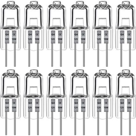 12 Ampoules G4 Halogène 10W 12V, Dimmable Blanc Chaud 2700K, CRI99 Pour Lustres Cuisine (1/5)