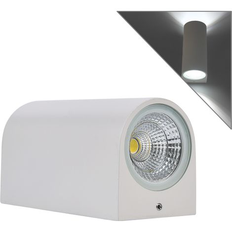 APPLIQUE LED 6W CON DOPPIA EMISSIONE LUMINOSA A LUCE FREDDA 6500K° - DESIGN CILINDRICO IN ALLUMINIO PER ESTERNI IP65 (1/5)