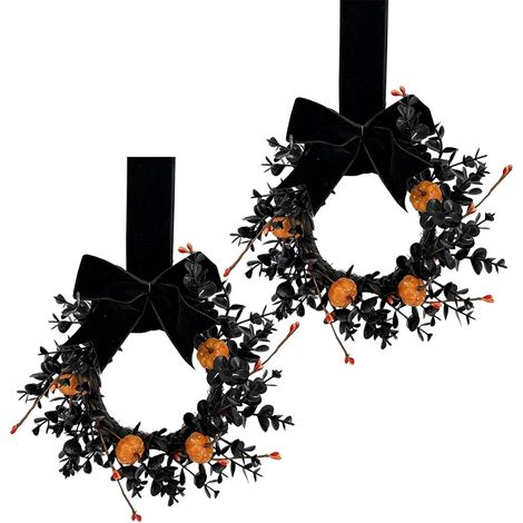 Guirlande de Ferme Gothique de couronnes suspendues d'halloween Couronne de artificielle, décoration pour mur de fenêtre, jardin, maison, intérieur et extérieur (1/5)