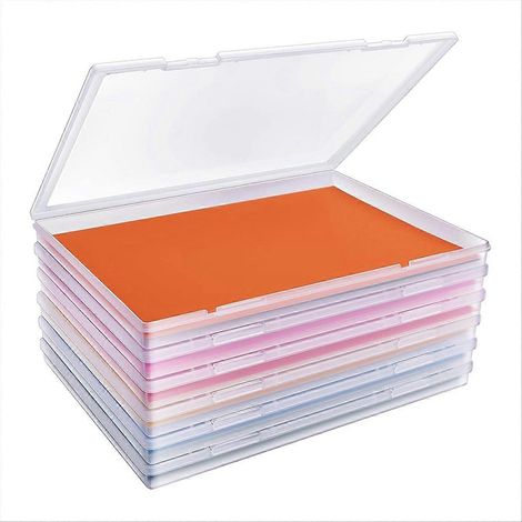 Set mit 6 Aufbewahrungsboxen für Scrapbooking-Papier, kompatibel mit dem Format 8 x 10 Zoll, mit Schnappverschluss, zum Schutz Ihrer Scrapbooking-Alben. (1/5)