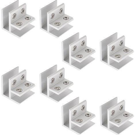 Set di 8 clip per vetro, staffe regolabili a 90 gradi per mensole in vetro, adatte a vetri di spessore compreso tra 10 e 12 mm, utilizzabili per ringhiere di cucine e balconi. (1/3)