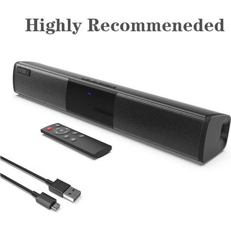 Mini barre de son stéréo Bluetooth sans fil, avec radio et télécommande (1/5)