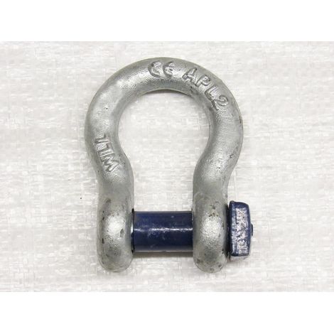 9.5 Ton Galvanised Bow Shackle With Square Head - 9500KG Marine Boat Trawler Tested Certified (1/2)