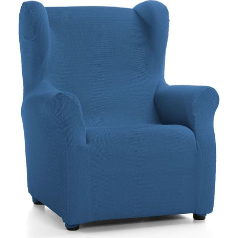 Housse de Fauteuil à Oreilles matelassée Ultra ajustée Housse de Fauteuil à Oreilles Extensible en Couleur Bleu Ciel 100% fabriquée en Espagne (1/4)