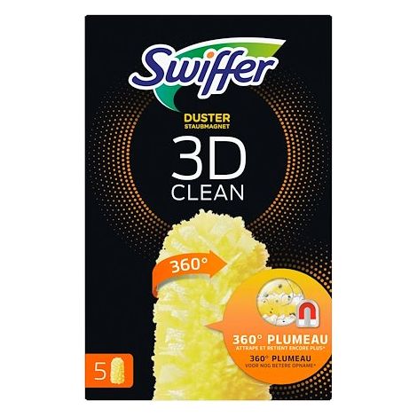 Recharges Swiffer 360 Duster jaunes pack de 5 – Structure 3D pour attraper 3x plus de poussière – Compatibles avec tous les manches Swiffer (1/5)