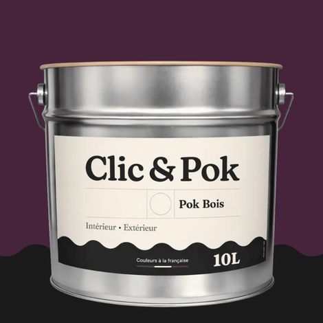 Peinture Bois Extérieur – POK BOIS - 10L - RAL 4007 - Violet pourpre- Résistante aux intempéries - Ne s'écaille pas