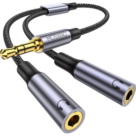 Splitter Audio Jack Double 3.5mm Mâle vers 2 Femelle Câble Stéréo (1/5)