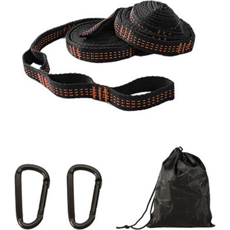 Sangle D'Extension Pour Hammock Aérien - 2 Pièces - 3 Mètres - Polyestercoton - Triple Couture - Pour Pratique Intérieure Extérieure (1/5)