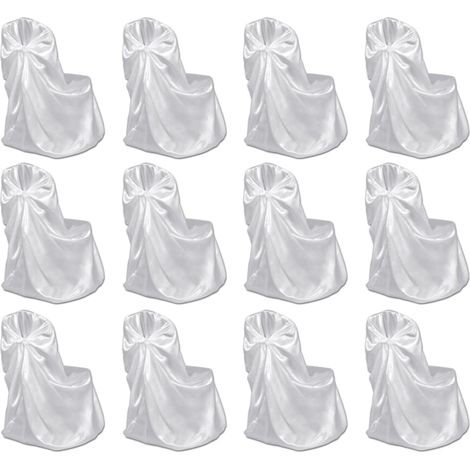 Fundas para sillas de banquete de boda (12 piezas) color blanco DEC022527 (1/4)