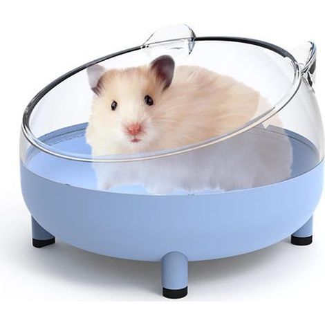 Bac à Sable Bleu pour Hamster Design Coloré. Anti-Poussière. Parfait pour Petits Animaux. Facile à Nettoyer et Robuste. Idéal pour Cages de Hamsters et Gerbilles (1/5)