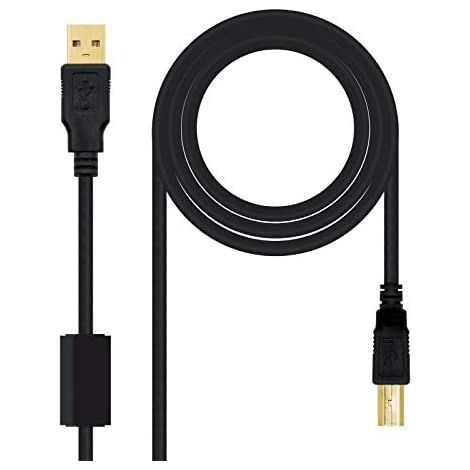 Cable USB 2.0 para impresora con ferrita 2 M Negro (1/4)