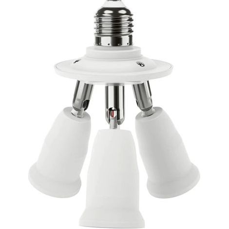 3 en 1 E27 Socket adaptateur répartiteur,E27 Ampoules LED Standard,support de convertisseur,Lustre Douille avec 360 degrés réglable à 180 ° (1/5)