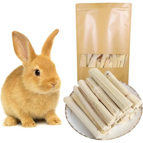300g Natural Soft Bamboo Chew Sticks - Teething Toys for Rodents, Rabbits, Guinea Pigs, Hamsters, Chinchillas - High Fiber Snack (Sweet Bamboo) (1/5)