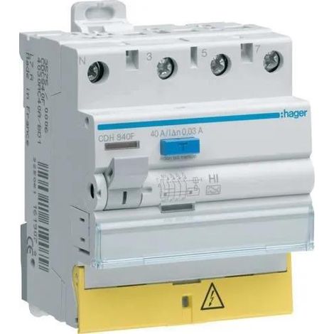 Interruptor Hager 40A 4 polos IP20 empotrable