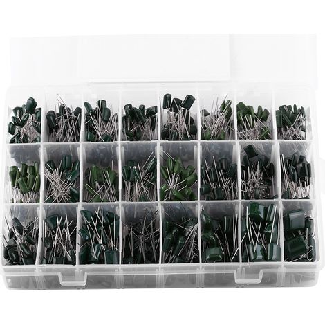 Kit de 660 condensateurs en papier film polyester 24 valeurs, 100 V, assortis, de 0,22 nF à 470 nF