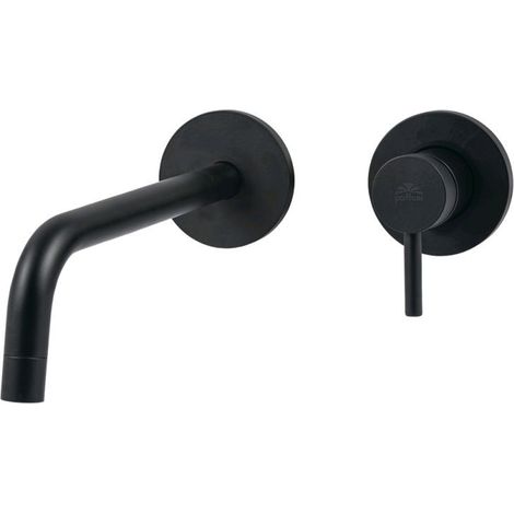 Light Mezclador de lavabo empotrado caño 175 mm + cuerpo empotrado, instalación de 2 orificios, negro mate (LIG006NO70) (1/5)