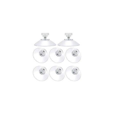 Ventosa de Ø 40 mm, 8 ventosas de acero inoxidable con rosca M5, ventosas con tuerca moleteada transparentes para ventana de coche, portacepillos de dientes, estante de ducha, jabonera, camping - Crez