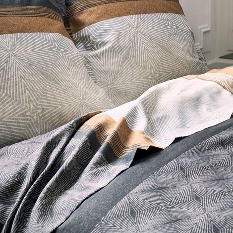 Drap plat au style graphique et masculin Noir 240x310 cm