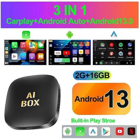Android 13 Car AI Box Adattatore da cablato a wireless per Carplay e Android Auto Smart Ai Box per Netflix Youtube Accessori per auto sistemi intelligenti (1/5)