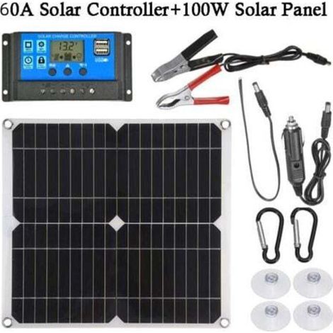 [JAMAIS UTILISÉ] Contrôleur de charge de batterie de kit de panneau solaire 100W 60A 12V (1/4)