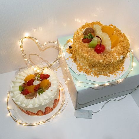 Set mit 12 Teilen, 2 Meter, 20 LEDs, dekorative vierfarbige Lichterkette, schraubenlos, ideal für Weihnachten, Valentinstag, Blumen, Kuchen, Bastelarbeiten und Geschenkboxen. (1/5)