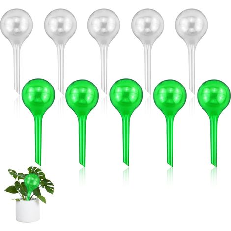 10 globos de riego automático – bombillas de riego por goteo – para plantas/flores/jardín de interior (1/5)