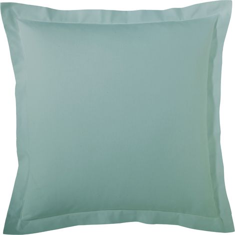 Taie d’oreiller percale de coton made in France Turquoise 50x70 cm (1/3)