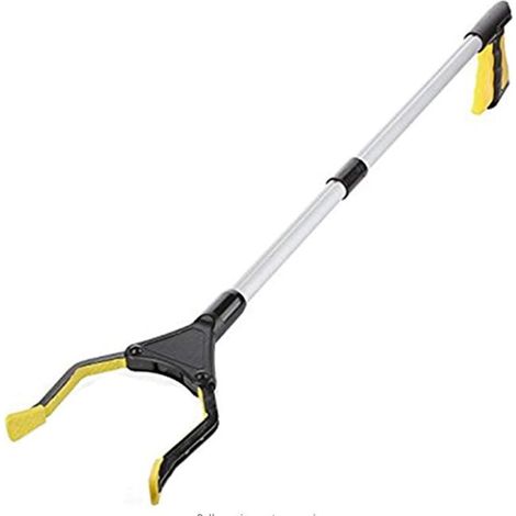 BRAVIX pince ramasse objet 32" pliable magnétique,pince telescopique,outillage de jardin, (jaune) (1/5)