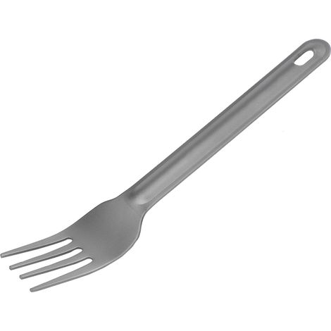 Ensemble de couverts en titane léger et résistant à l'usure, comprenant une cuillère-fourchette et une fourchette, idéal pour le camping en plein air. (1/5)