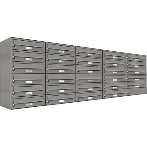 29er Premium Briefkasten Aluminiumgrau RAL Farbe 9007 für Außen Wand Postkasten 5x6 (1/5)
