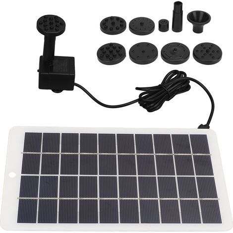 Pompe à eau solaire professionnelle haute efficacité pour fontaine, jardin et terrasse extérieurs (4 W, 5 V). (1/5)