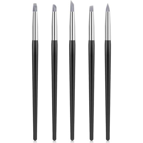 5 Pcs Pinceau SiliCône Flexible Stylo à Sculpture Argile Pinceaux de Sculpture Pour l'argile Shaper Pointes en Caoutchouc Outils de Modelage Bricolage Artisanal pour Gravure Peinture Manucure-Fei Yu (1/4)