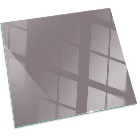 Bodenplatte Glas Glasplatte Kaminplatte Funkenschutz Sicherheitsglas Funkenschutzplatte für Kamin Farbe Beige Quadratisch 60x60 cm