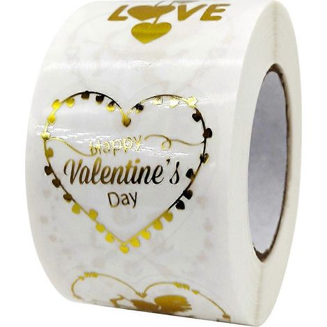 rouleau d'autocollants en forme de cœur pour la Saint-Valentin et les mariages-3.8x3.8cm (1/3)