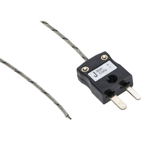 Thermocouple type J, L 5m, +350°C max à Fiche mâle miniature ( Prix pour 1 )