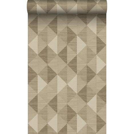 papier peint motif graphique en 3D beige  - Origin Wallcoverings (1/5)