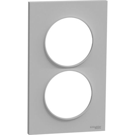 SCHNEIDER ELECTRIC - ODACE STYL, PLAQUE ALU 2 POSTES VERTICAUX ENTRAXE 57MM - S520714E
