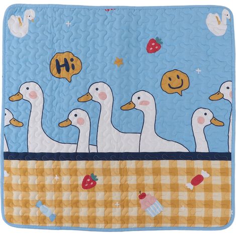 Tapis pour animaux de compagnie Little Yellow Duck XL - Doux, antidérapant et lavable en coton lin (1/5)