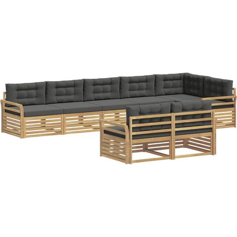 Set di divani da esterno 8 pz Bianco e Antracite Poliestere vidaXL (1/5)