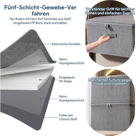 Abschließbare Box Medikamentenbox Box mit Zahlenschloss Faltbare Aufbewahrungsbox mit Deckel Aufbewahrungsbox-Organizer für den Regal 30 x 20 x 14 cm (1/4)