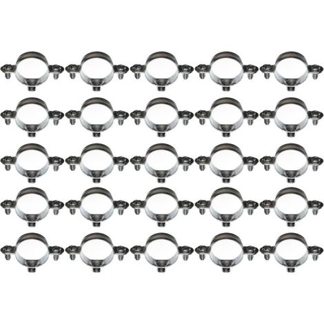 25 Colliers de fixation tube simple acier zingué 7x150-Ø52 (1/2)