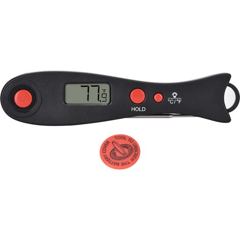Barbecue Charbon de Bois Fumoir avec Sonde Thermique Intégrée (Noir et Rouge)