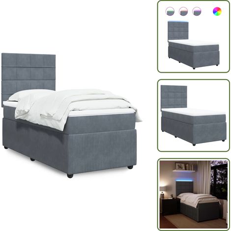 Sommier à lattes de lit avec matelas Gris foncé 100x200 cm - Sommier À Lattes De Lit - Sommiers À Lattes De Lit - Lit - Meuble De Chambre À Coucher (1/5)