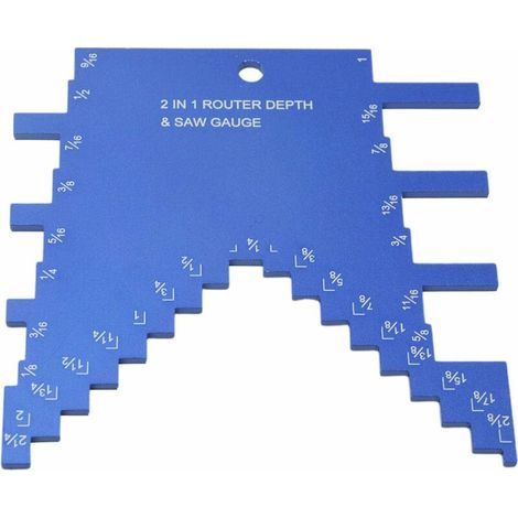 Jauge de profondeur 2 en 1 pour défonceuse et scie de table, en aluminium de clarté ultime, mini jauge de profondeur de pas pour régler la hauteur de la lame - (1/5)