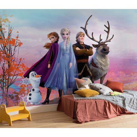Komar 8-4103 - Carta da parati fotografica Disney Iconic, 368 x 254 cm (larghezza x altezza), Anna, ELSA, Olaf, Frozen 2, Frozen 2, motivo: Frozen (1/5)