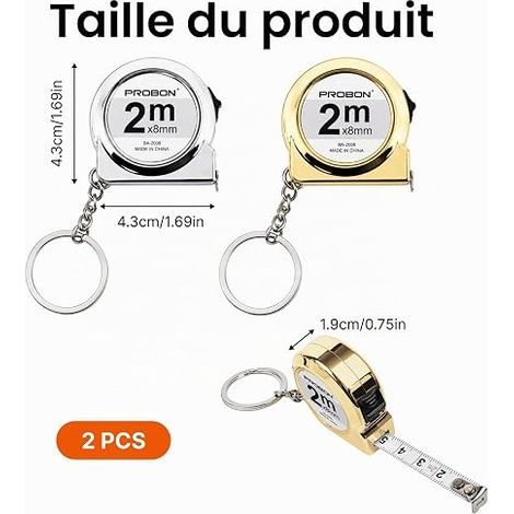 Mètres à Ruban pour Couturier double face Metre ruban couture Metre ruban corps Orange doux avec étui en plastique rigide extensible 1,5 m (1/4)
